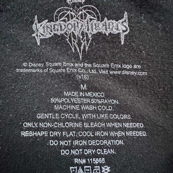 Disney Kingdom Hearts Black Gold Foil Design T-Shirt Size M - Picture 3 of 5